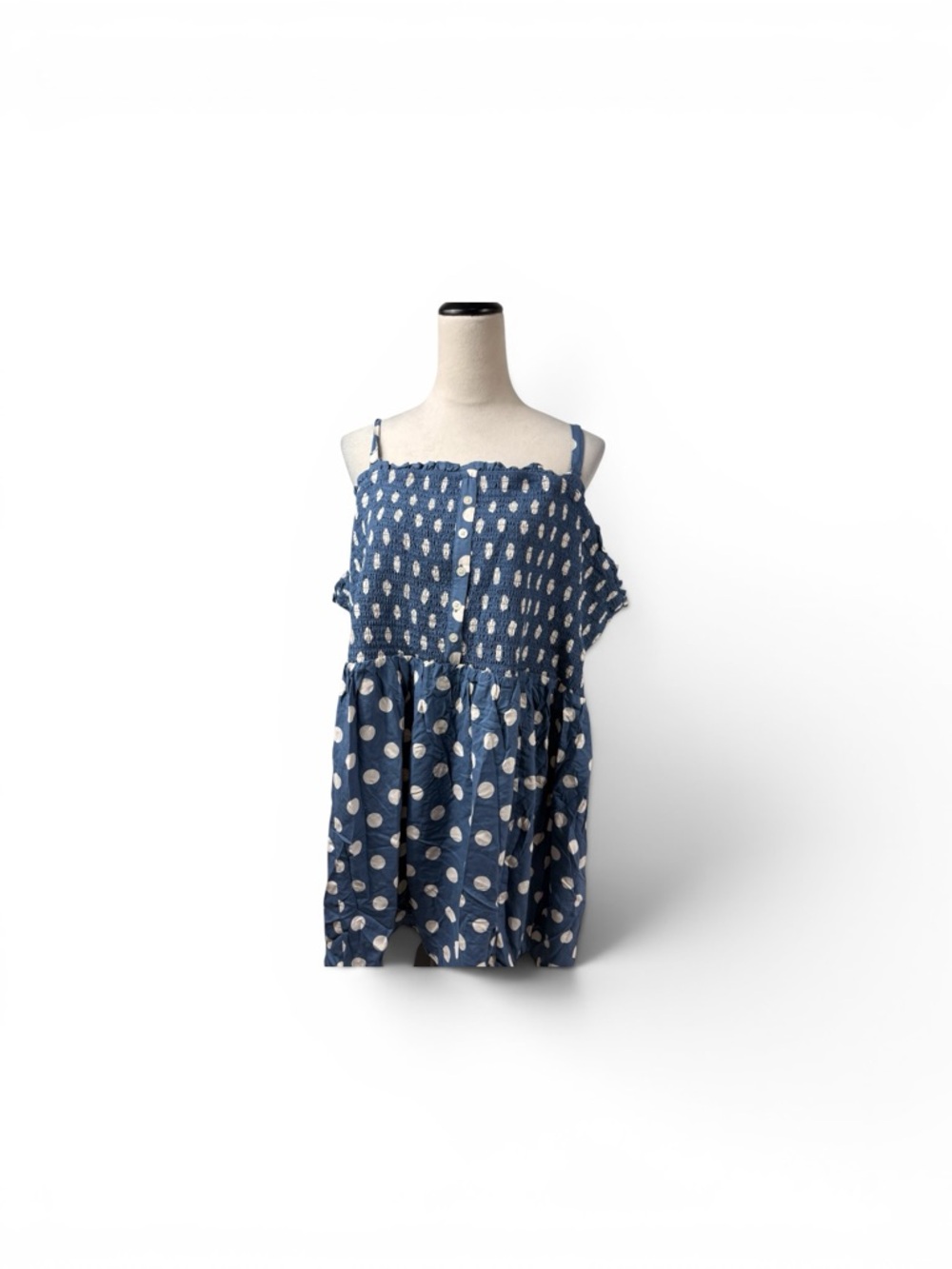 NWT Torrid Blue Polka Dot Square neck babydoll tank top size 6X